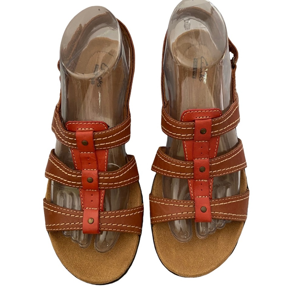 Clark’s Collection ‘Leisa’ Daisy Pink and Brown Leather Slingback Sandal